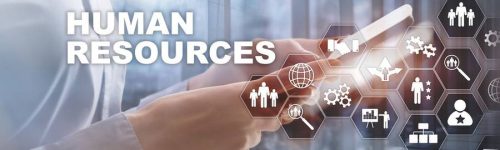 Human Resources HR management concept. Human resources pool, customer care and employees